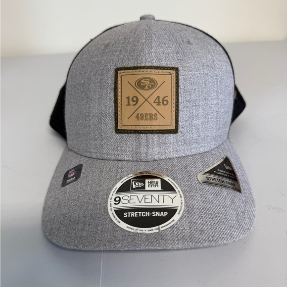 new era san francisco 49ers 9seventy Stretch Snap Trucker Hat Grey/black - Picture 1 of 7